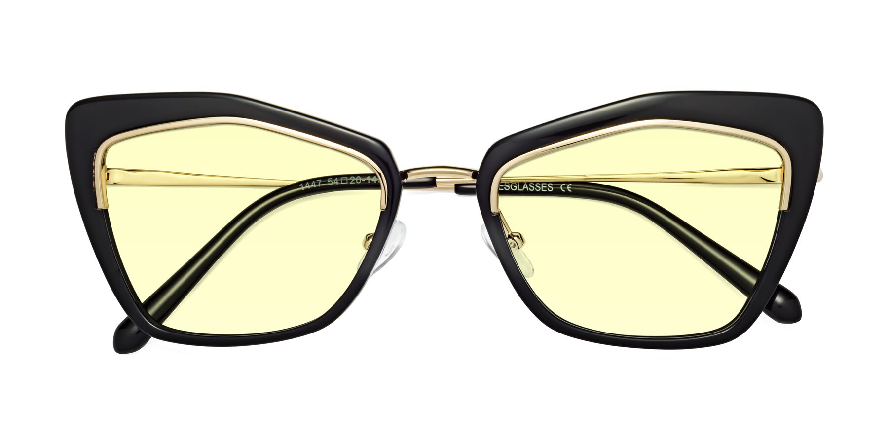 Folded Front of Lasso in Black with Light Yellow Tinted Lenses