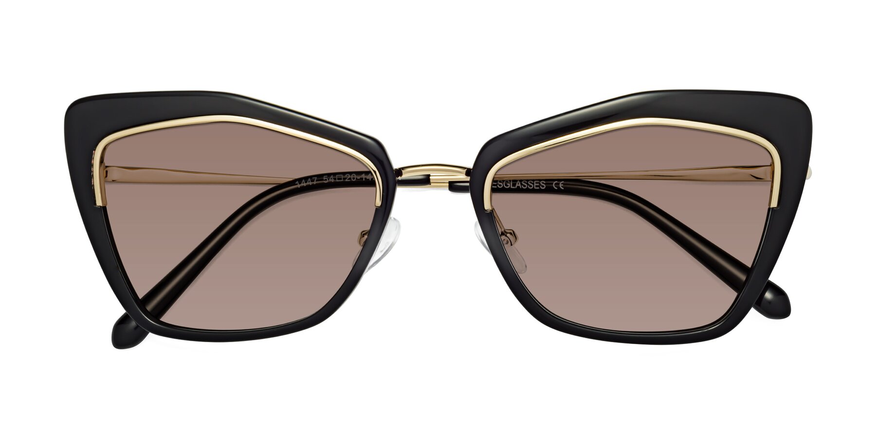 Folded Front of Lasso in Black with Medium Brown Tinted Lenses