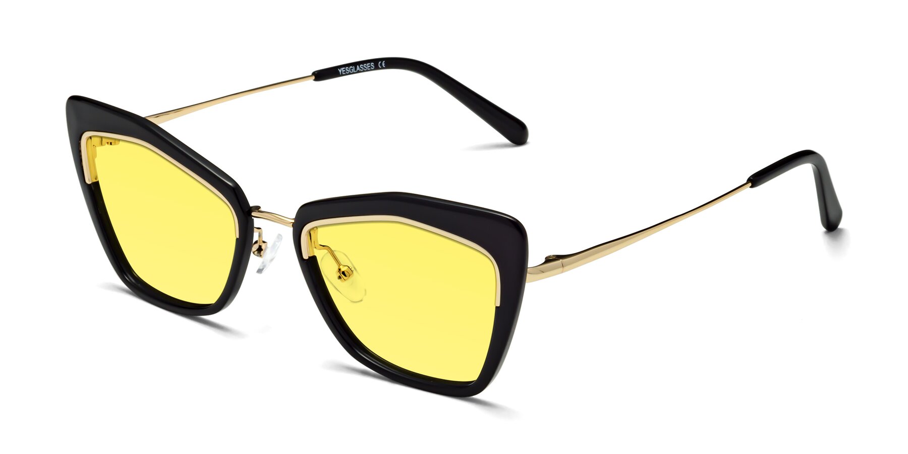 Angle of Lasso in Black with Medium Yellow Tinted Lenses