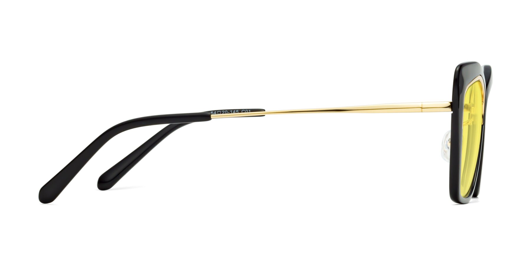 Side of Lasso in Black with Medium Yellow Tinted Lenses