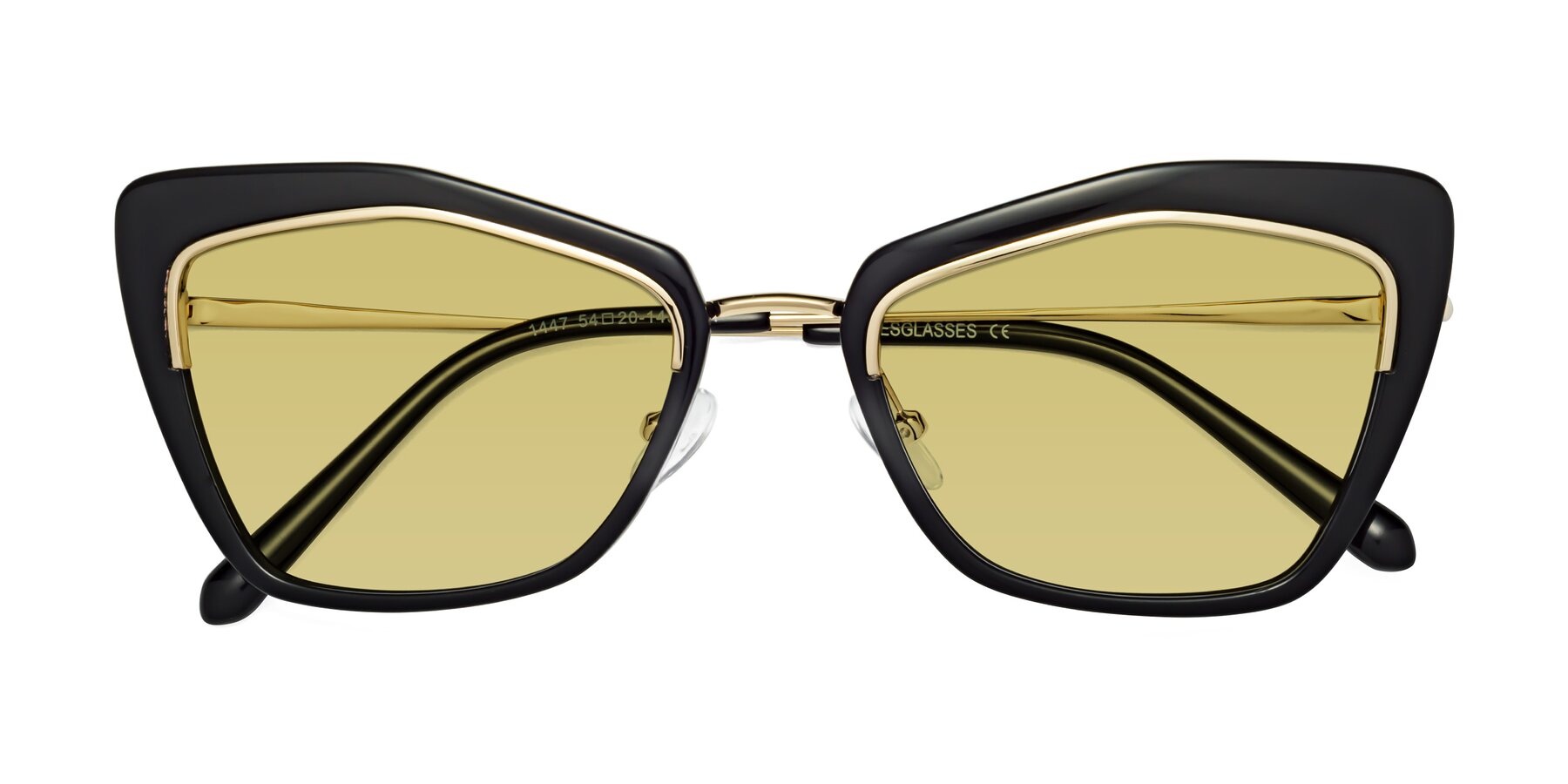 Folded Front of Lasso in Black with Medium Champagne Tinted Lenses