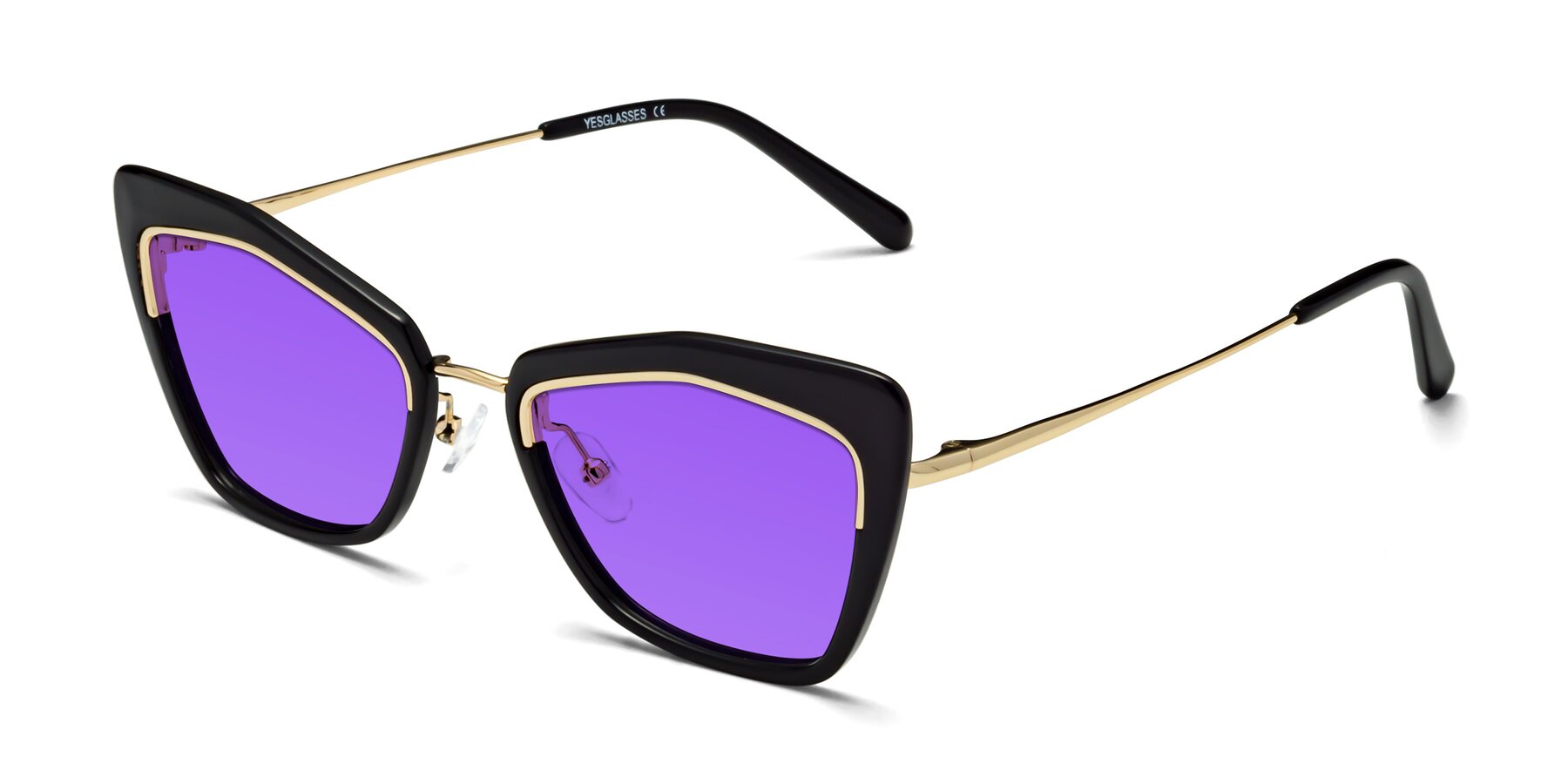 Angle of Lasso in Black with Purple Tinted Lenses