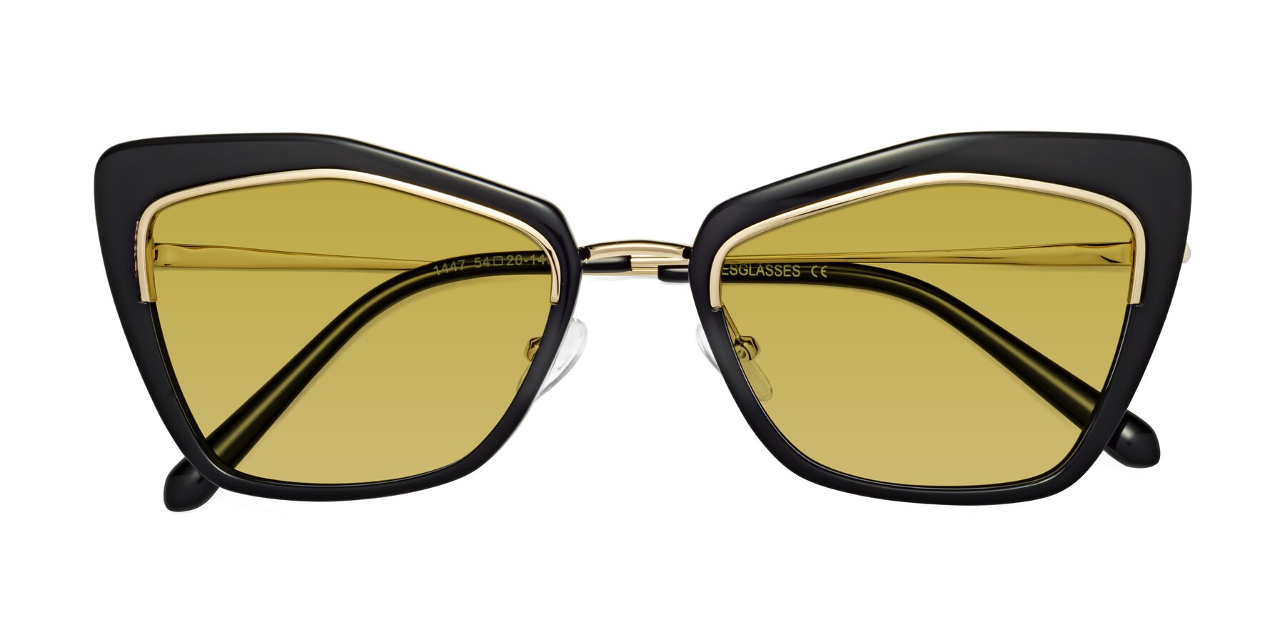 Folded Front of Lasso in Black with Champagne Tinted Lenses