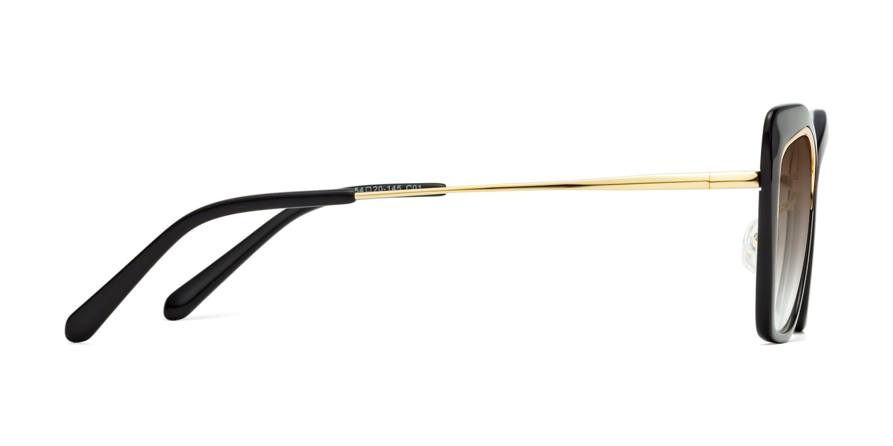 Side of Lasso in Black with Brown Gradient Lenses
