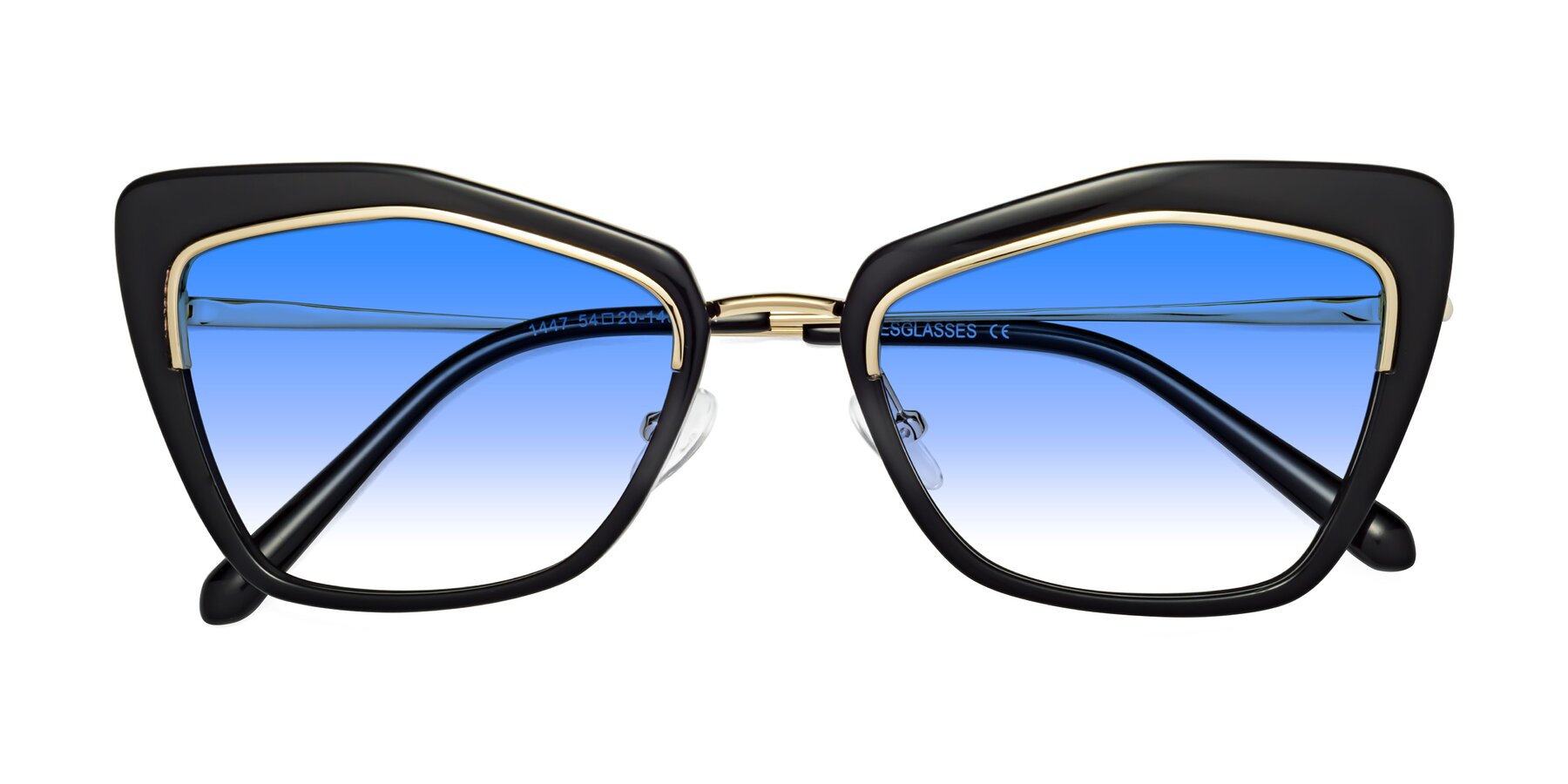 Folded Front of Lasso in Black with Blue Gradient Lenses