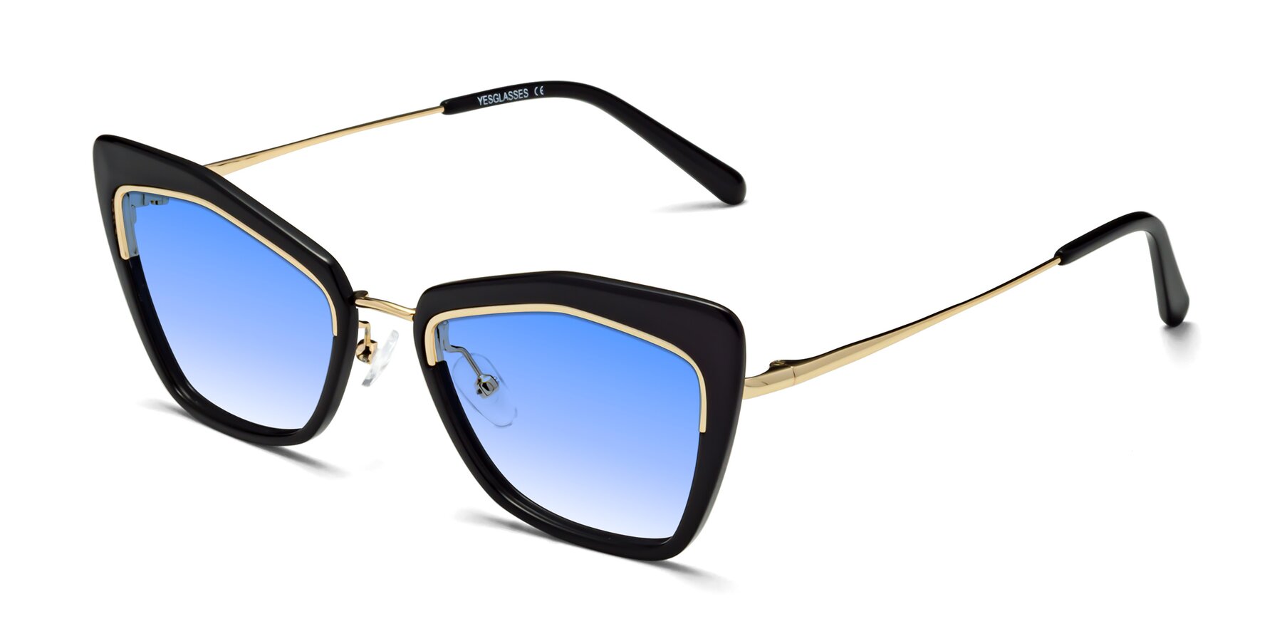 Angle of Lasso in Black with Blue Gradient Lenses