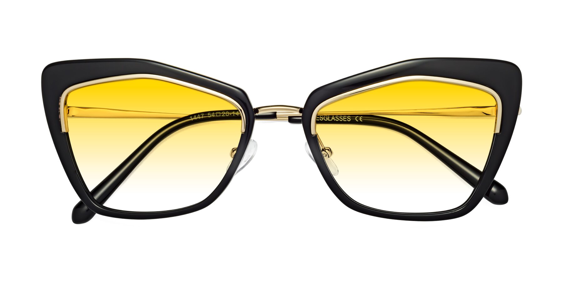 Folded Front of Lasso in Black with Yellow Gradient Lenses