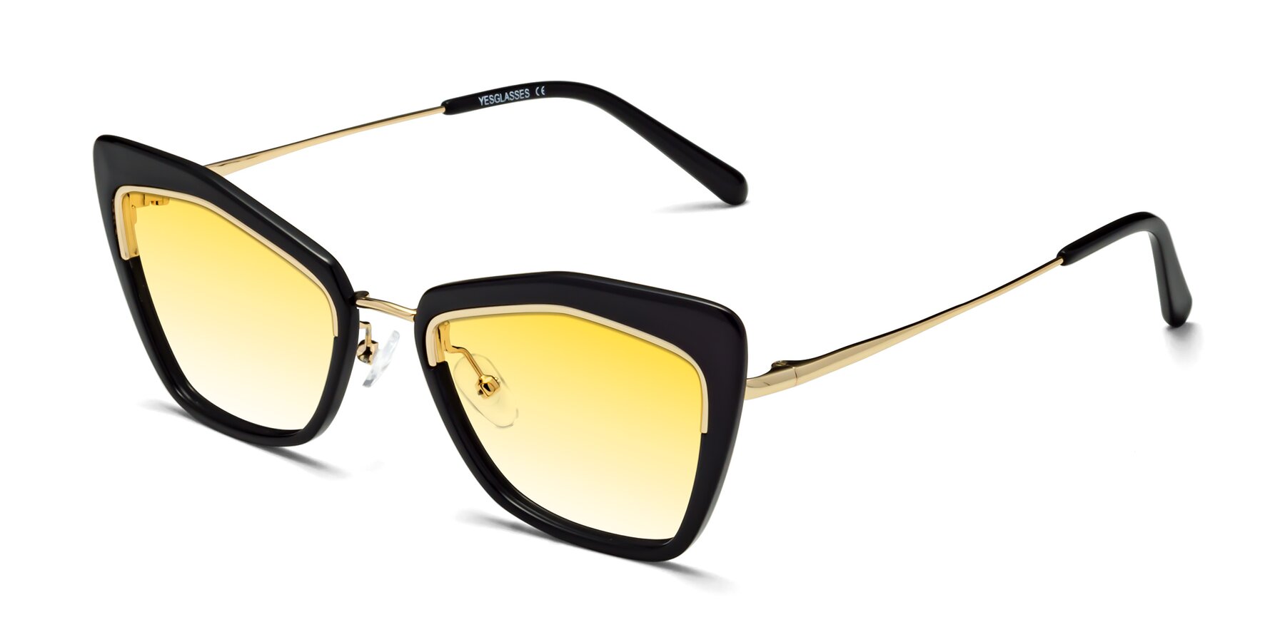 Angle of Lasso in Black with Yellow Gradient Lenses