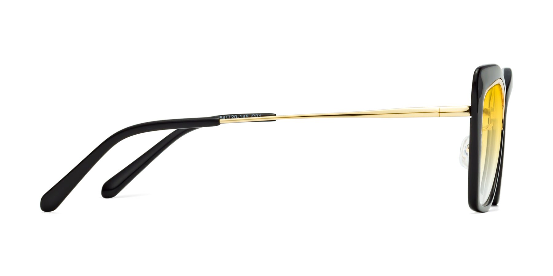 Side of Lasso in Black with Yellow Gradient Lenses