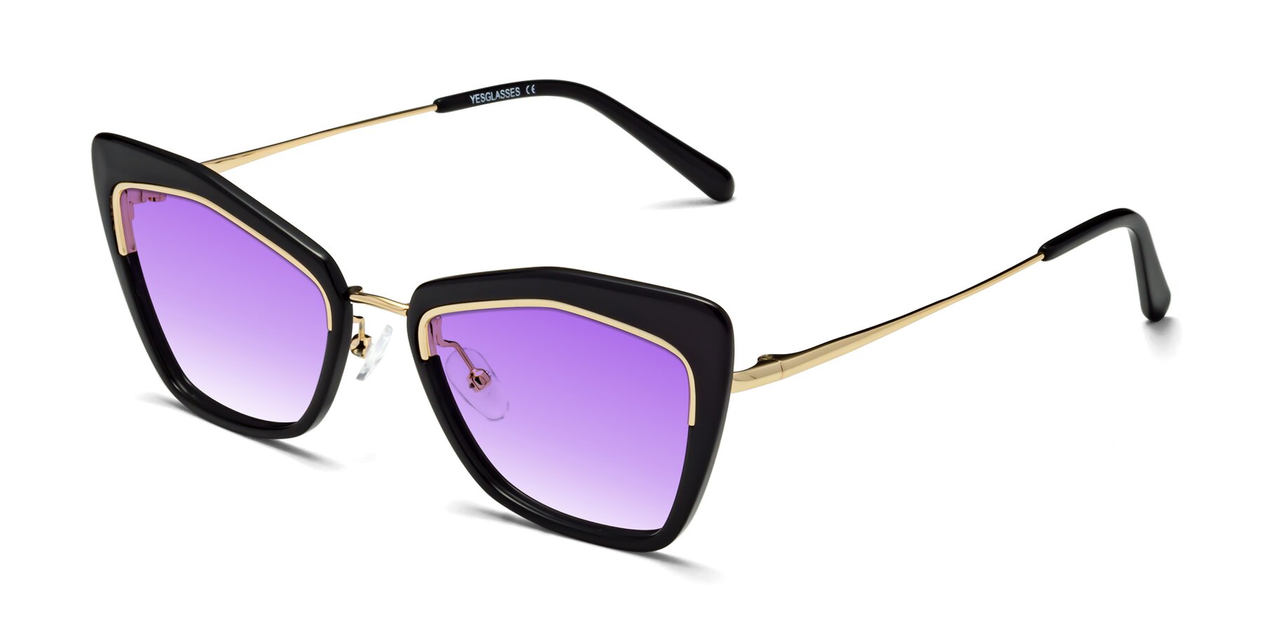 Angle of Lasso in Black with Purple Gradient Lenses