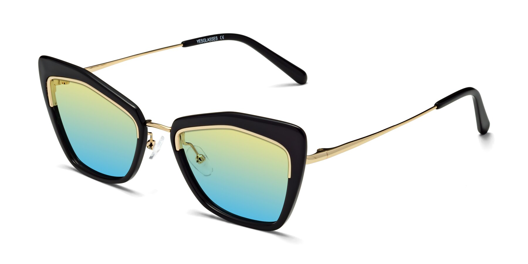 Angle of Lasso in Black with Yellow / Blue Gradient Lenses