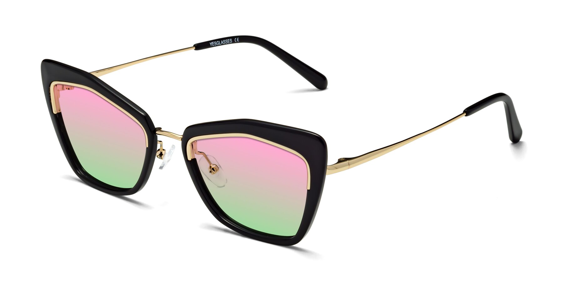Angle of Lasso in Black with Pink / Green Gradient Lenses