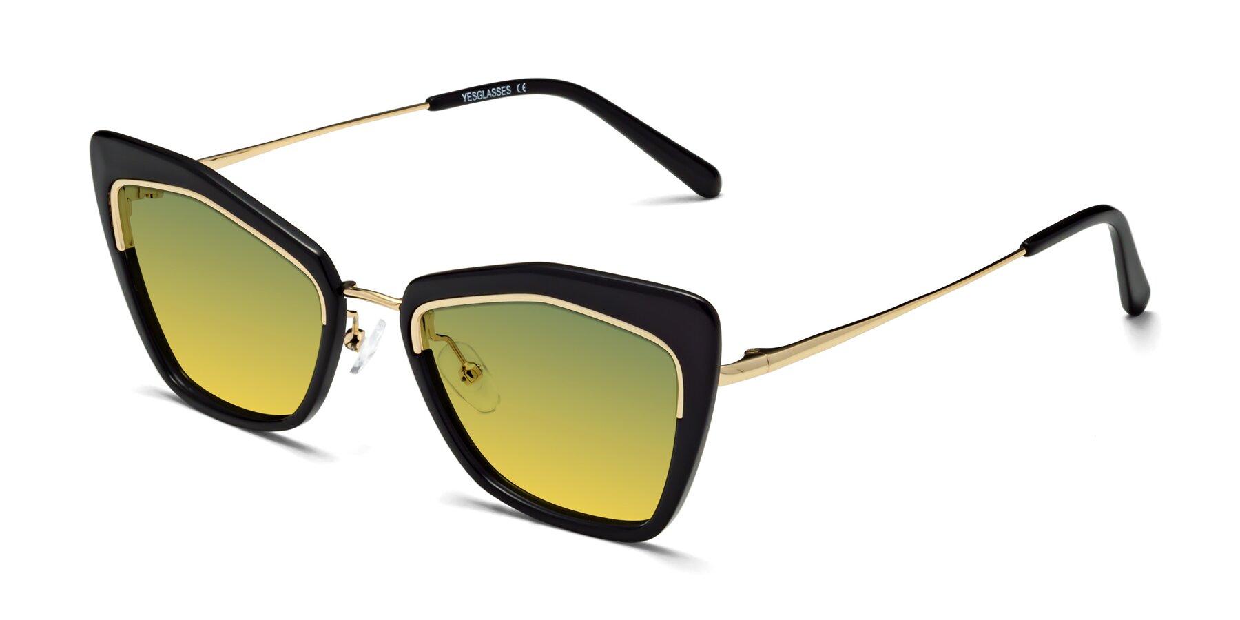Angle of Lasso in Black with Green / Yellow Gradient Lenses
