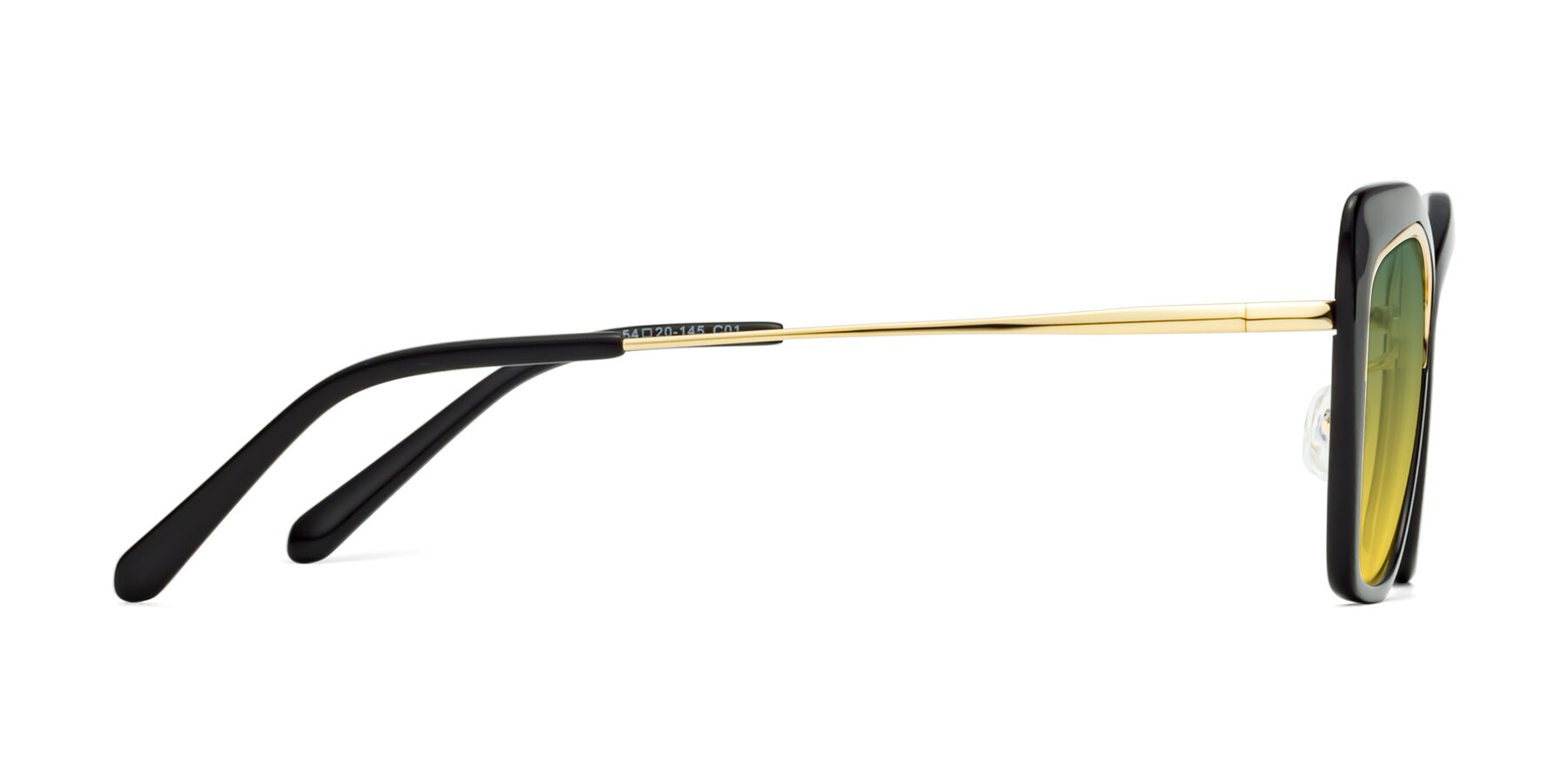 Side of Lasso in Black with Green / Yellow Gradient Lenses