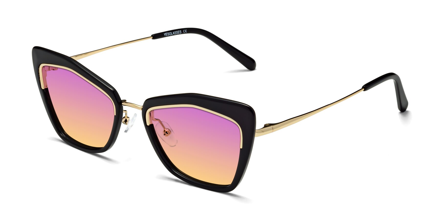 Angle of Lasso in Black with Purple / Yellow Gradient Lenses