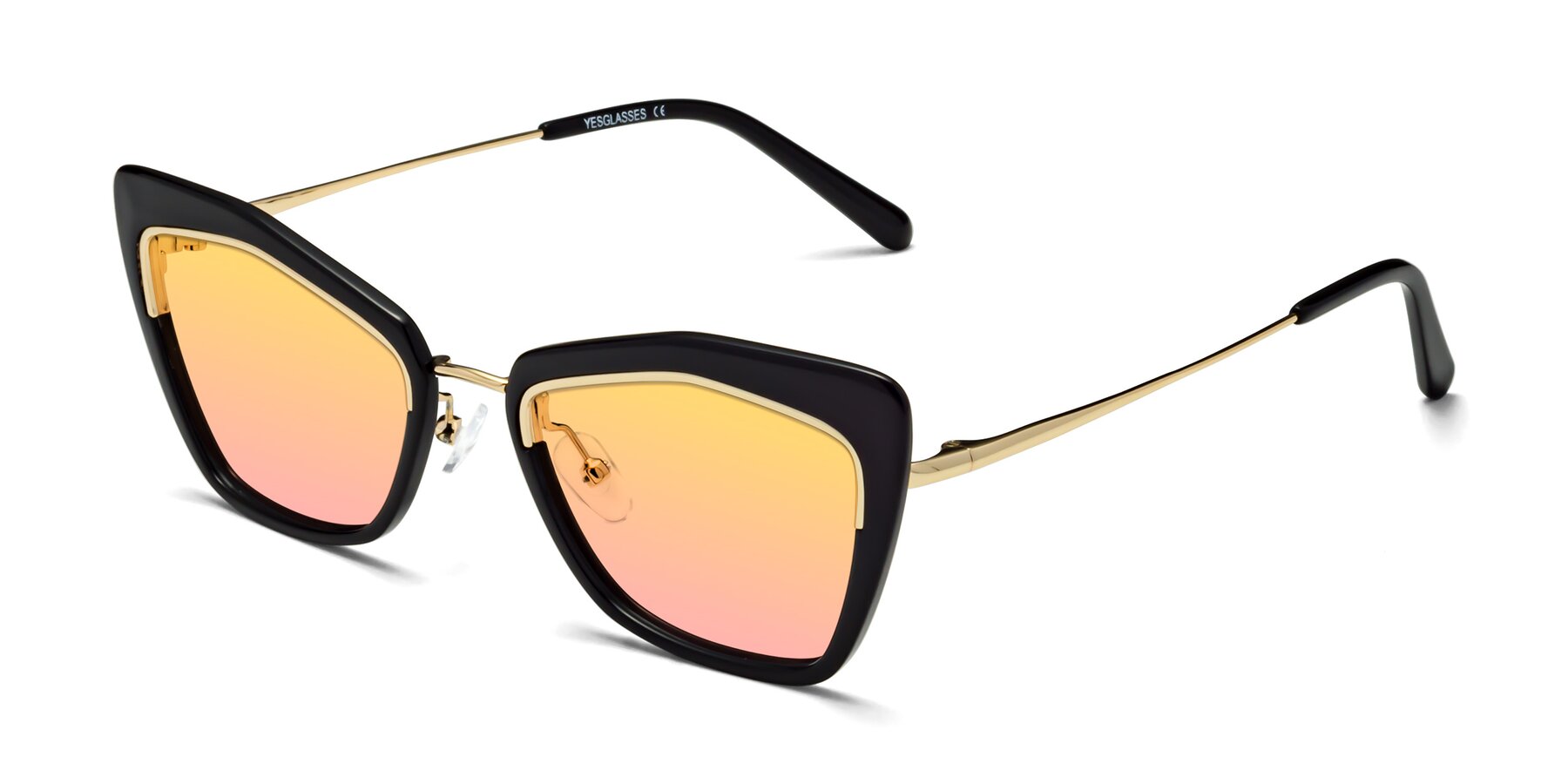 Angle of Lasso in Black with Yellow / Pink Gradient Lenses