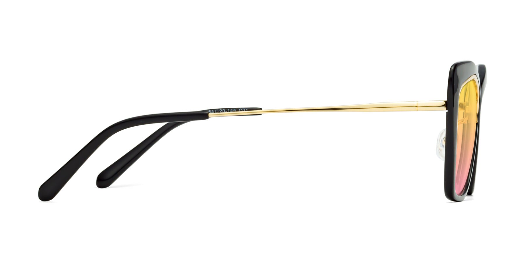 Side of Lasso in Black with Yellow / Pink Gradient Lenses