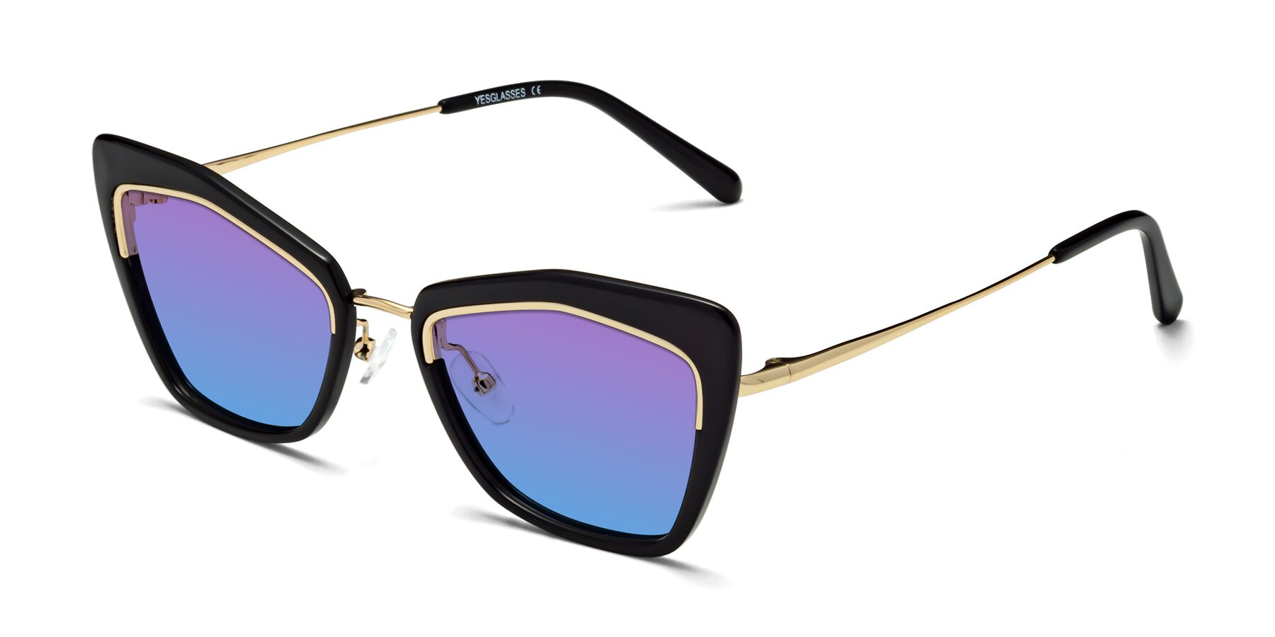 Angle of Lasso in Black with Purple / Blue Gradient Lenses