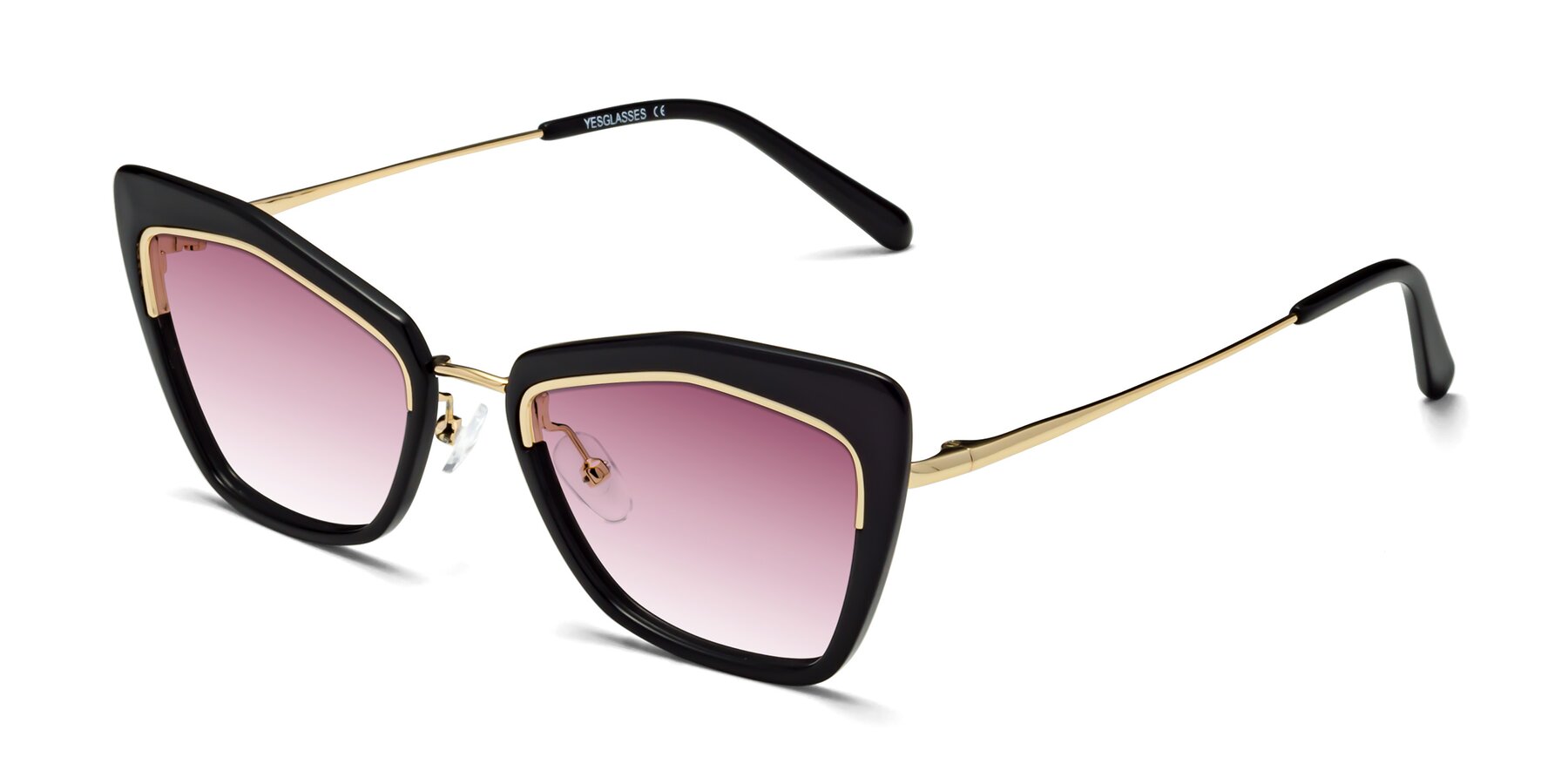 Angle of Lasso in Black with Wine Gradient Lenses