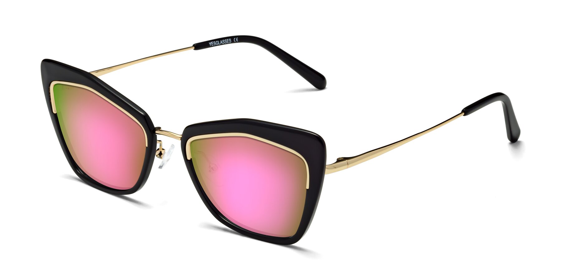 Angle of Lasso in Black with Pink Mirrored Lenses