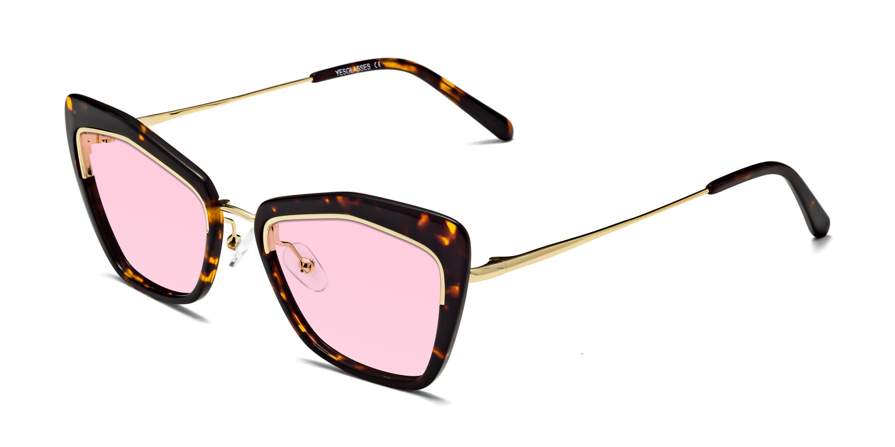 Angle of Lasso in Deep Tortoise with Light Pink Tinted Lenses