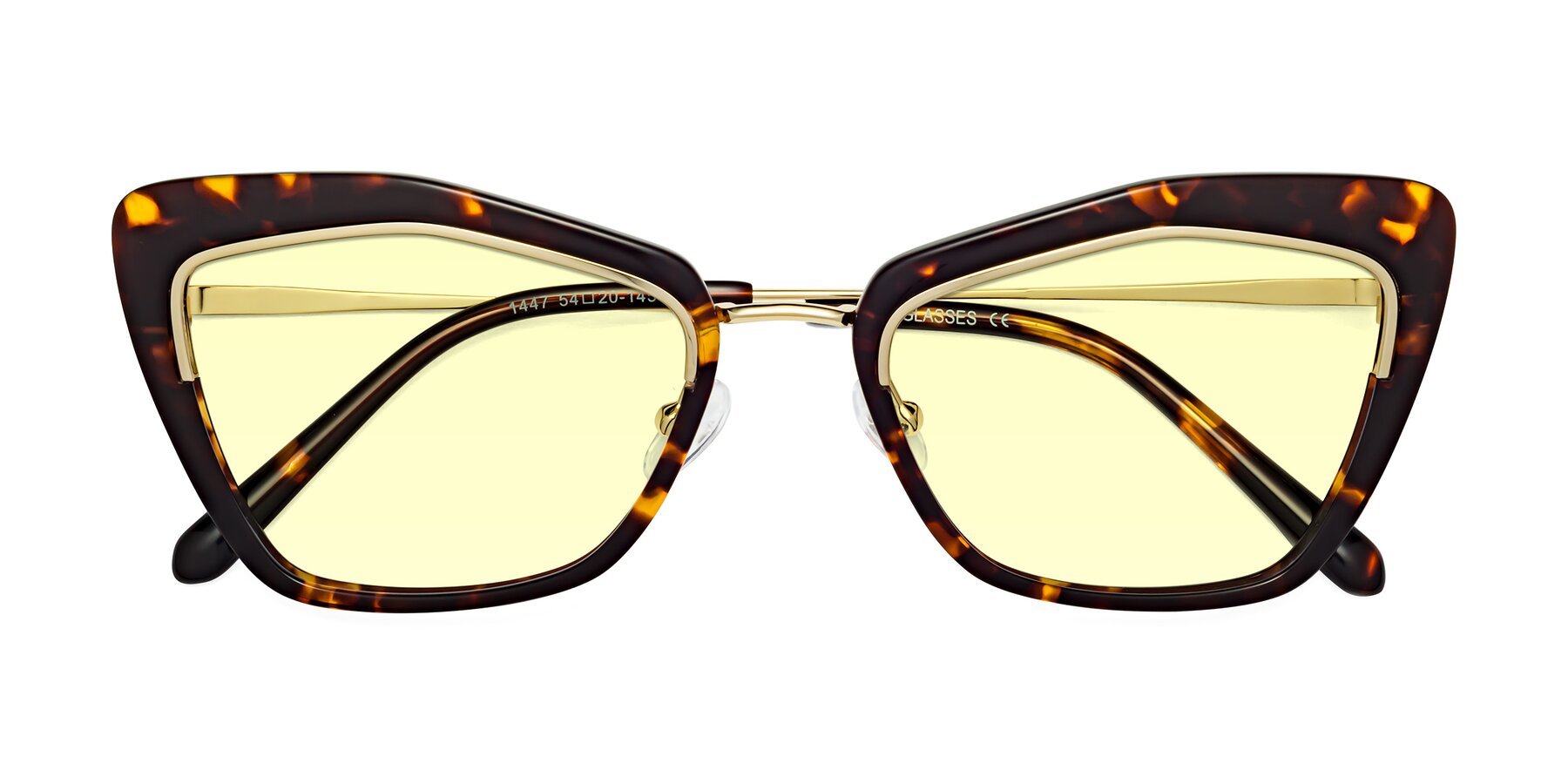 Folded Front of Lasso in Deep Tortoise with Light Yellow Tinted Lenses