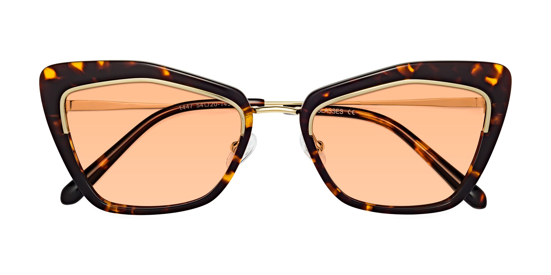 Folded Front of Lasso in Deep Tortoise with Light Orange Tinted Lenses