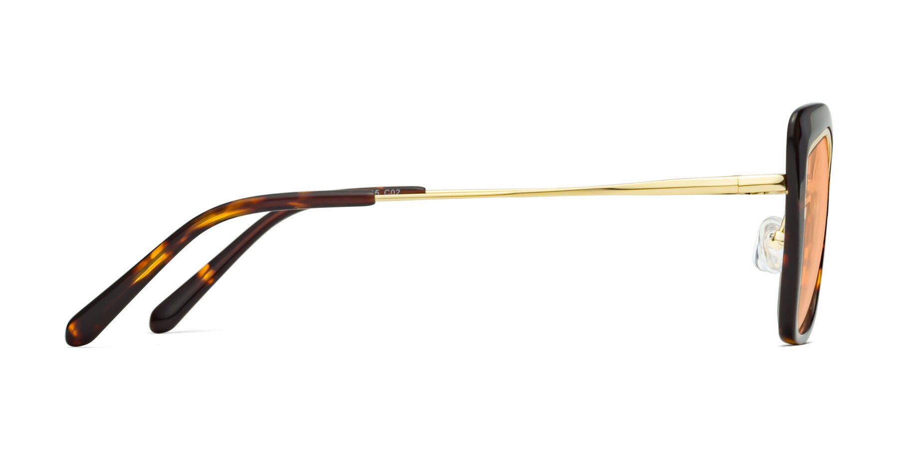 Side of Lasso in Deep Tortoise with Light Orange Tinted Lenses