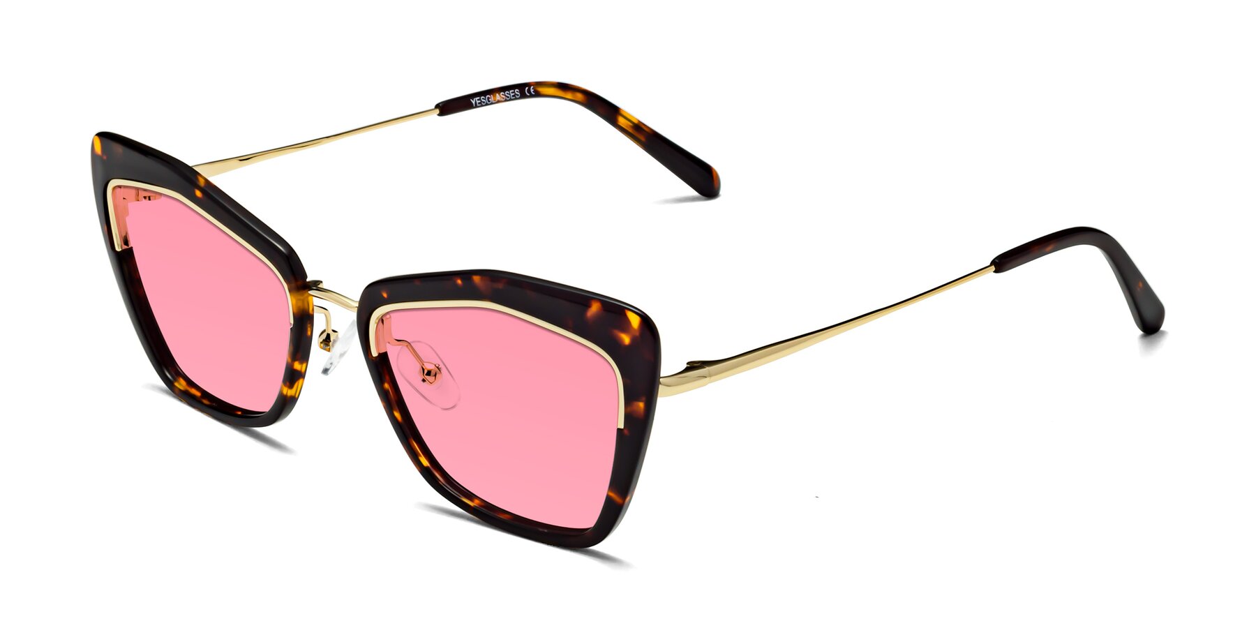 Angle of Lasso in Deep Tortoise with Pink Tinted Lenses