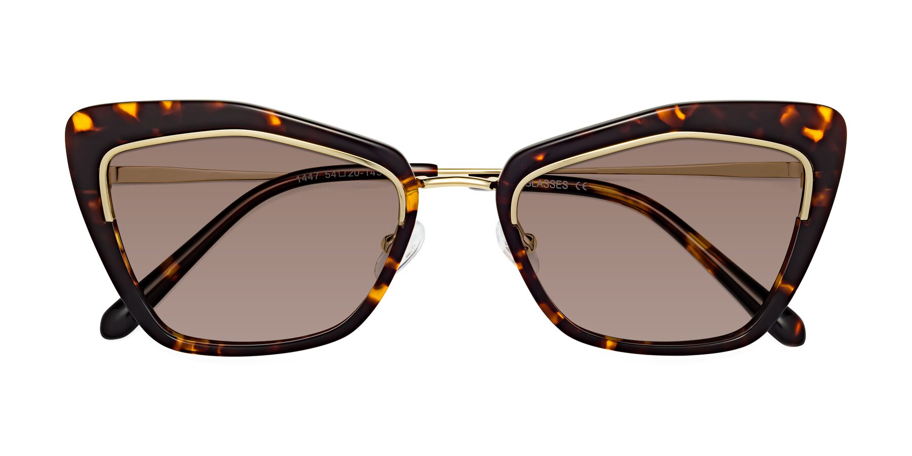Folded Front of Lasso in Deep Tortoise with Medium Brown Tinted Lenses