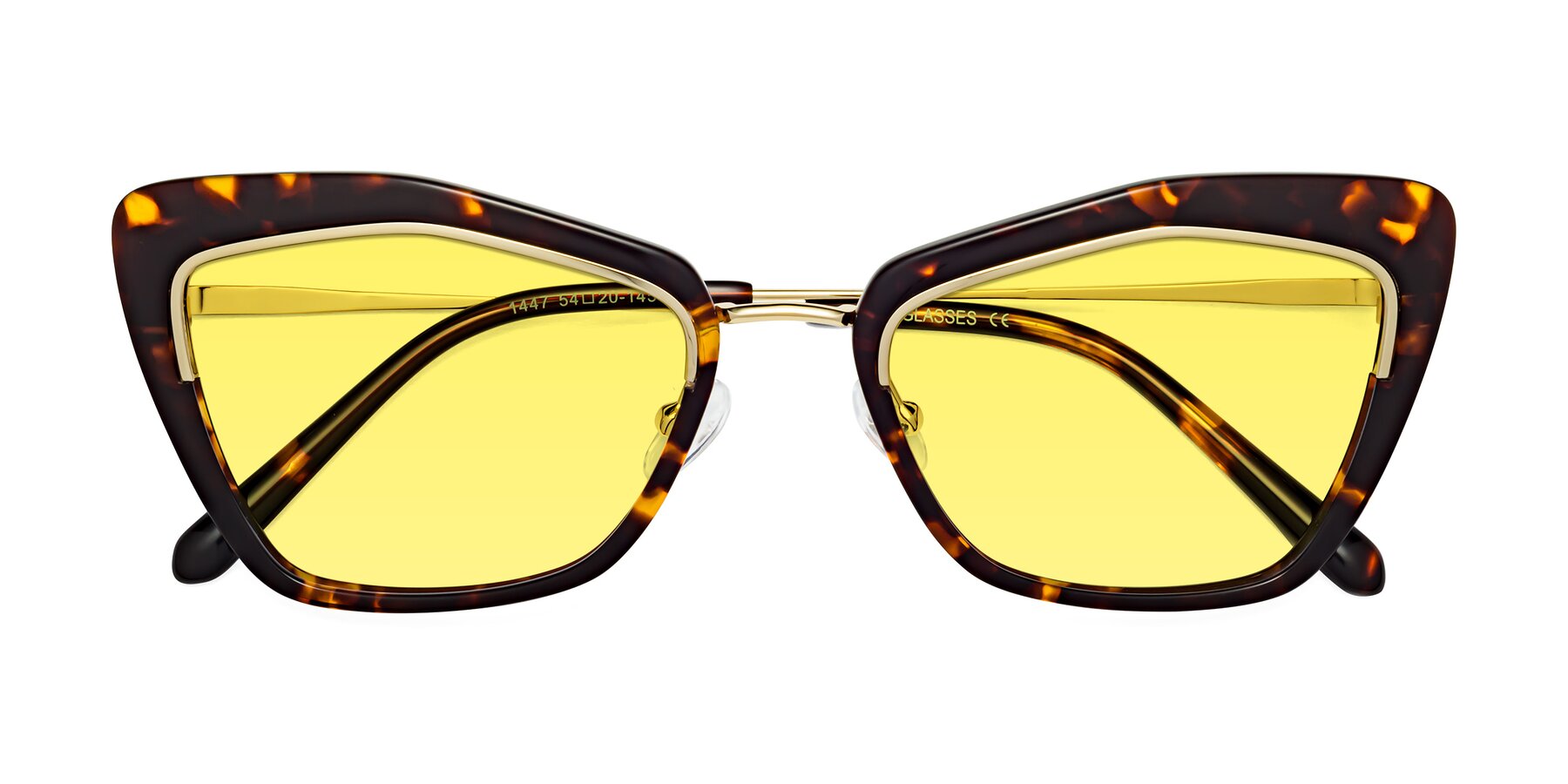 Folded Front of Lasso in Deep Tortoise with Medium Yellow Tinted Lenses