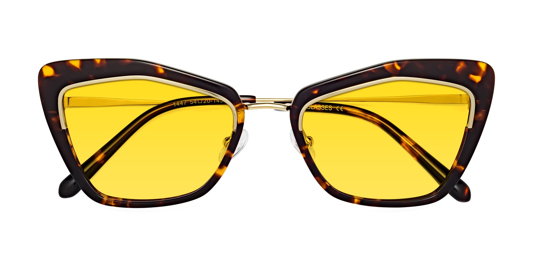 Folded Front of Lasso in Deep Tortoise with Yellow Tinted Lenses
