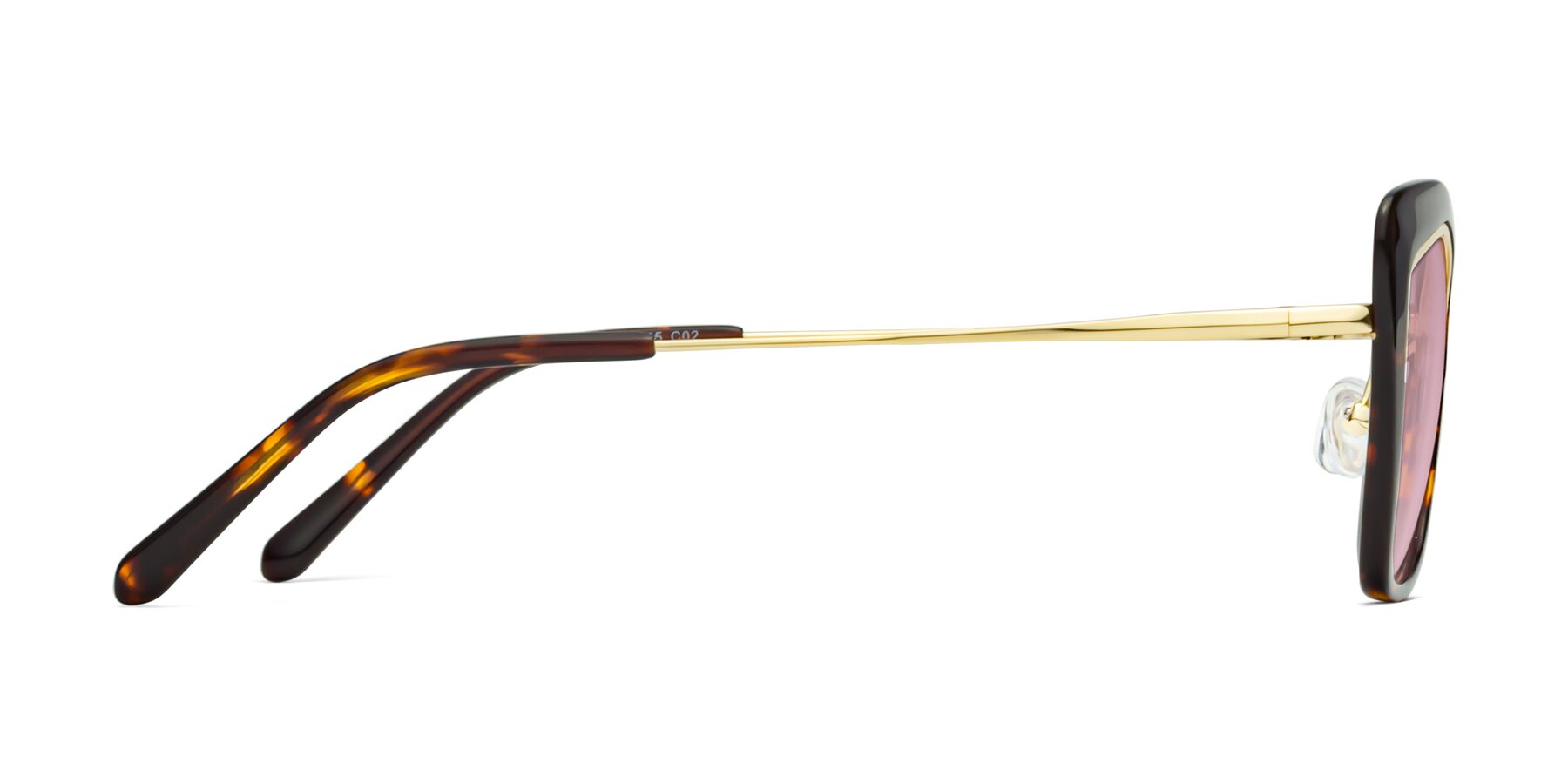 Side of Lasso in Deep Tortoise with Light Wine Tinted Lenses