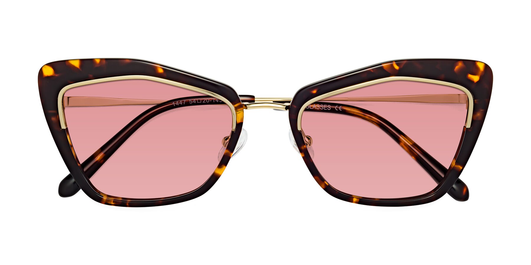 Folded Front of Lasso in Deep Tortoise with Medium Garnet Tinted Lenses