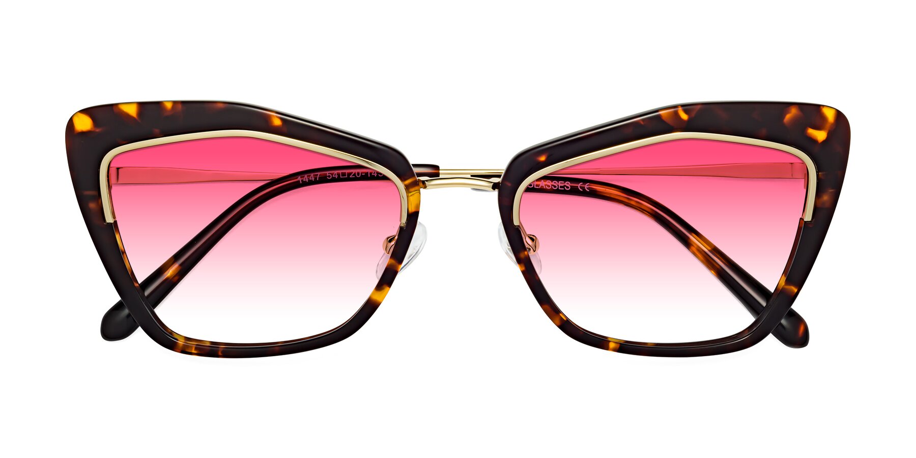 Folded Front of Lasso in Deep Tortoise with Pink Gradient Lenses