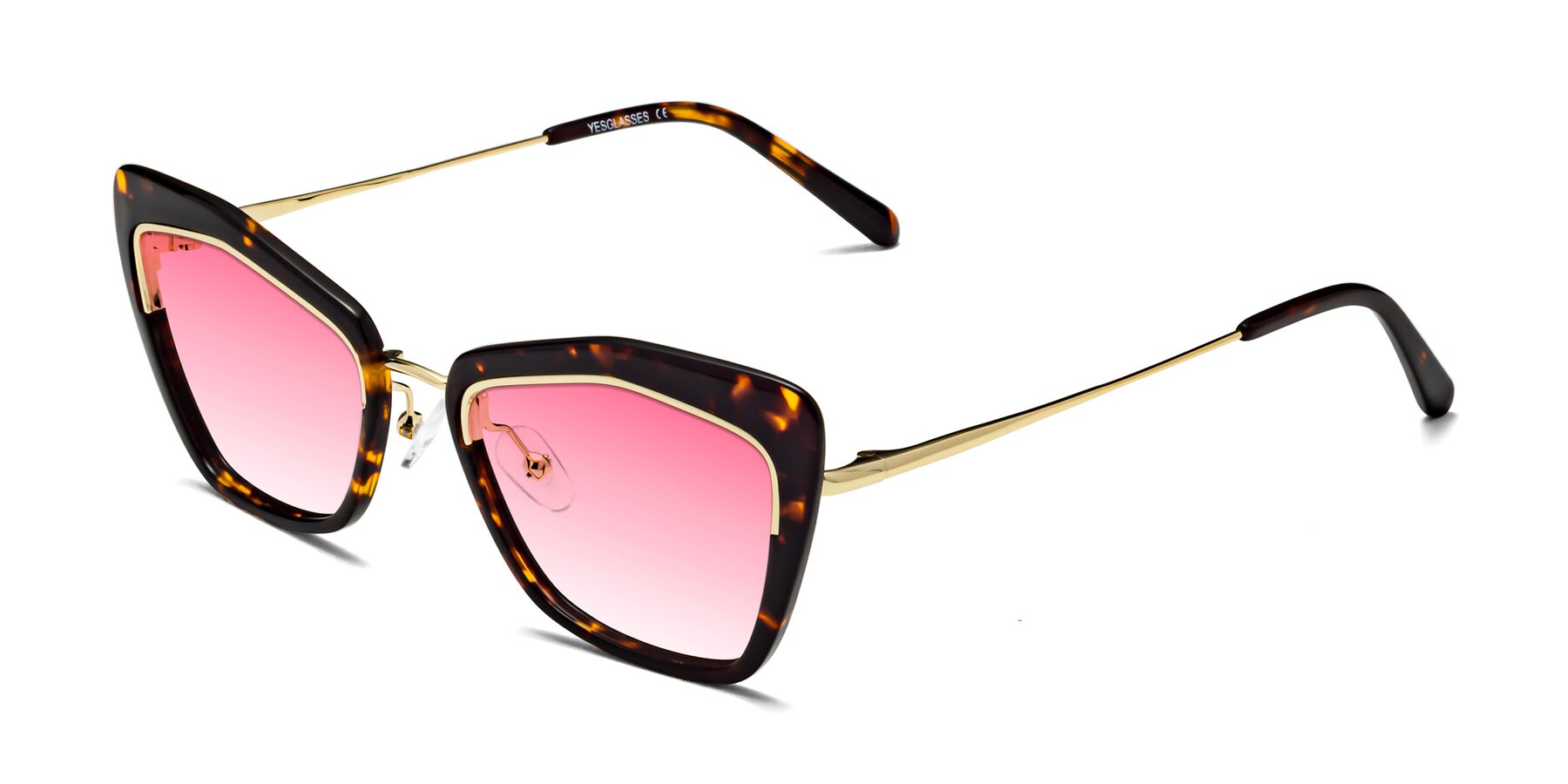 Angle of Lasso in Deep Tortoise with Pink Gradient Lenses