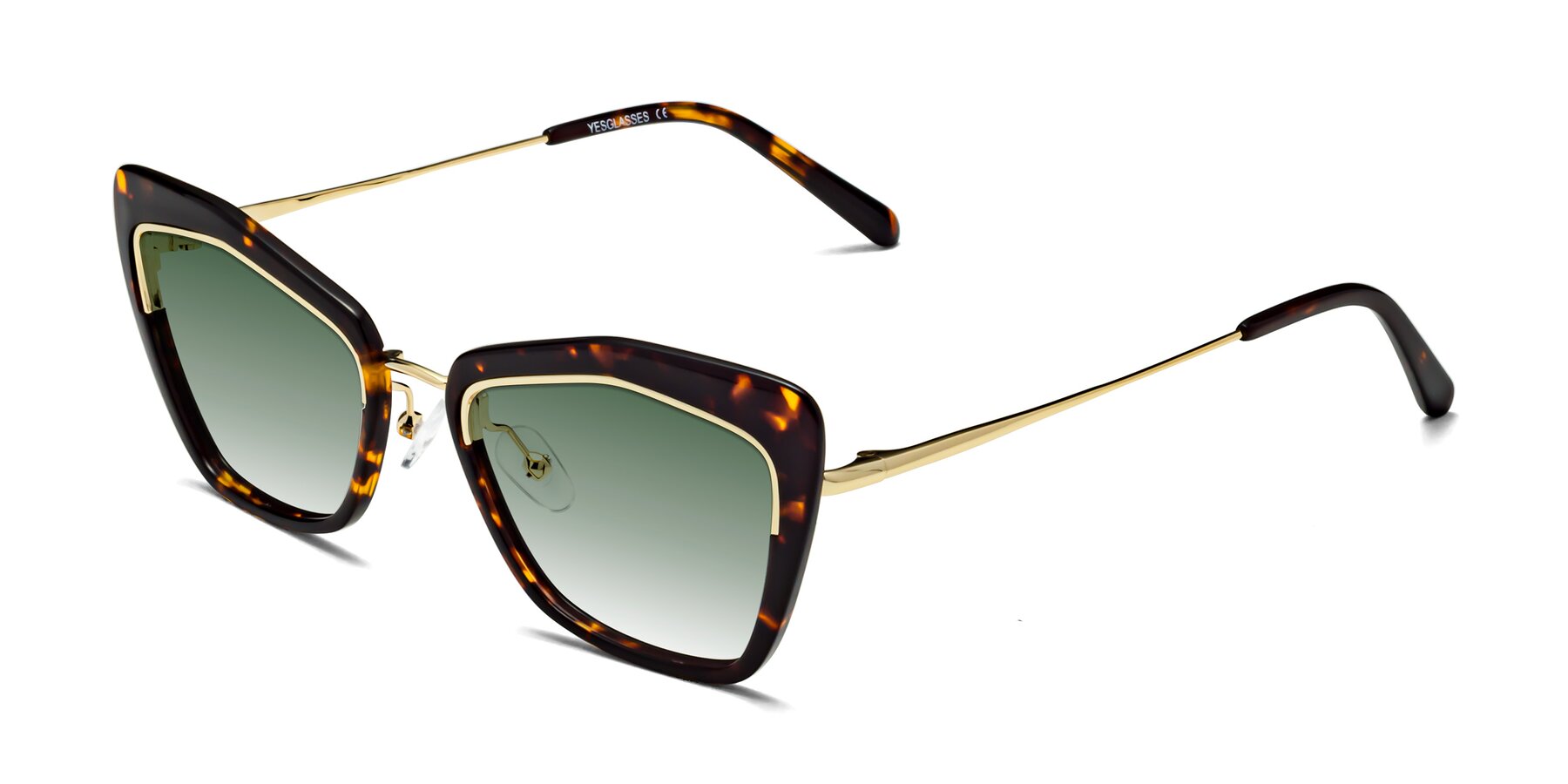 Angle of Lasso in Deep Tortoise with Green Gradient Lenses