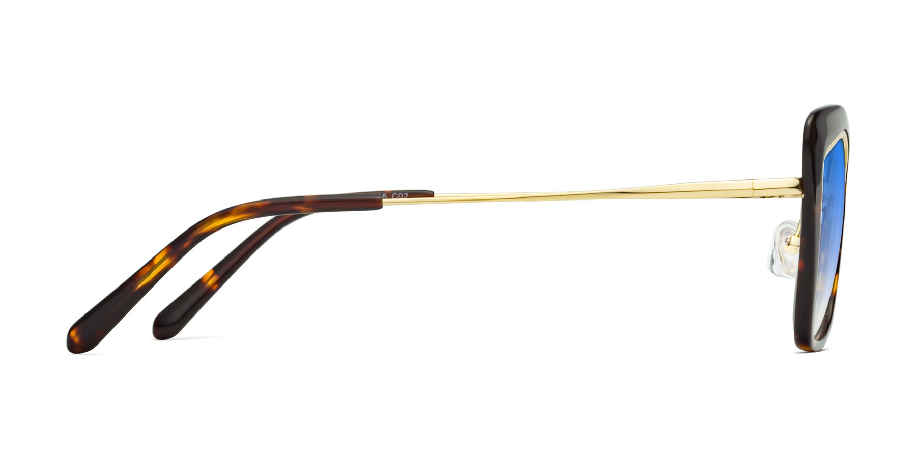 Side of Lasso in Deep Tortoise with Blue Gradient Lenses