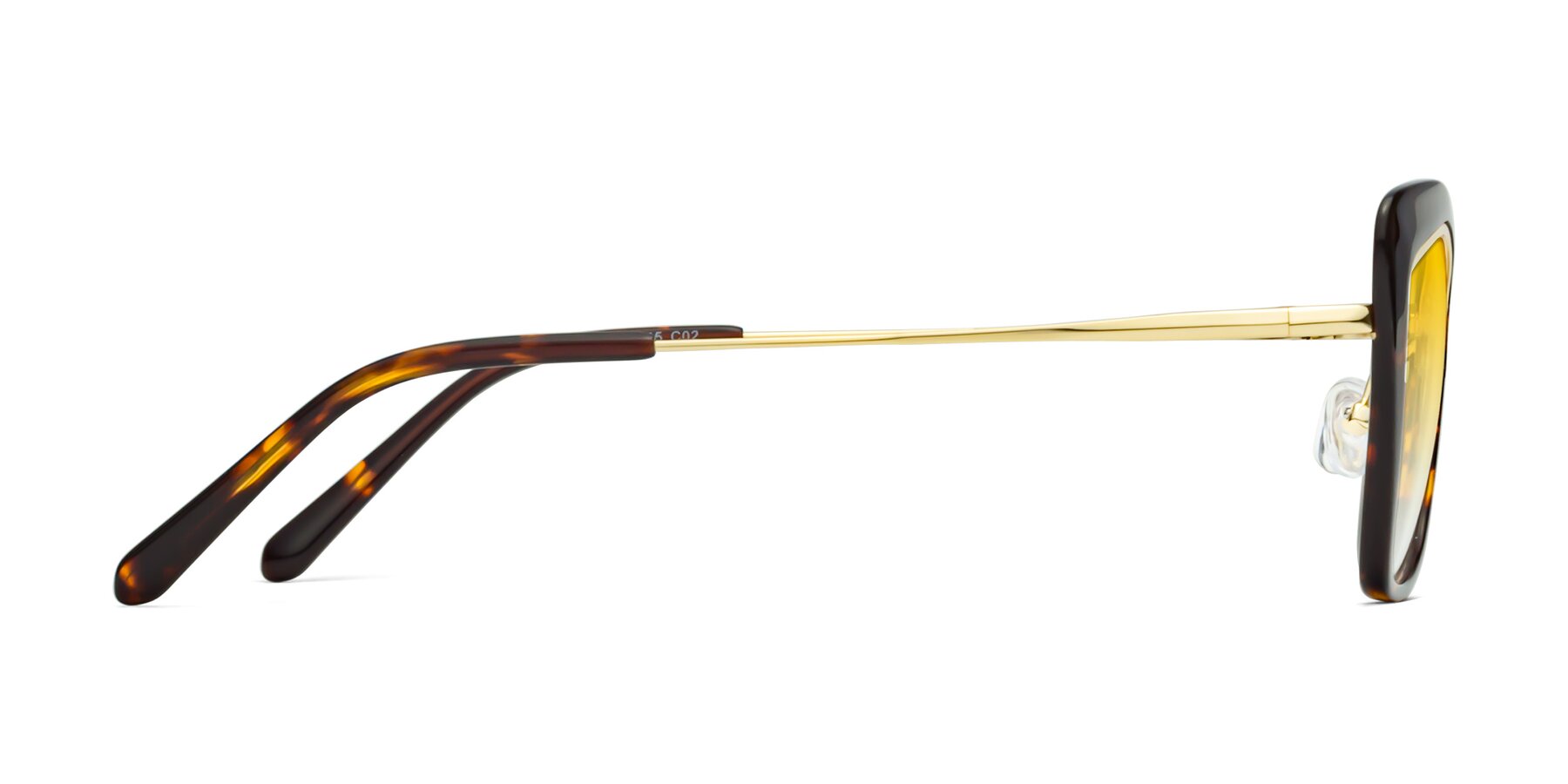 Side of Lasso in Deep Tortoise with Yellow Gradient Lenses