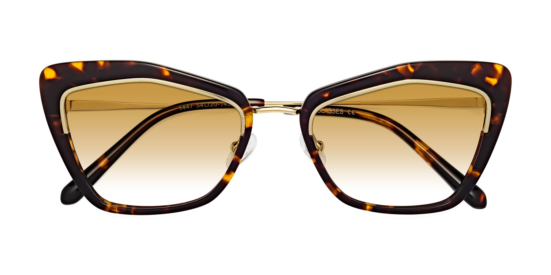 Folded Front of Lasso in Deep Tortoise with Champagne Gradient Lenses