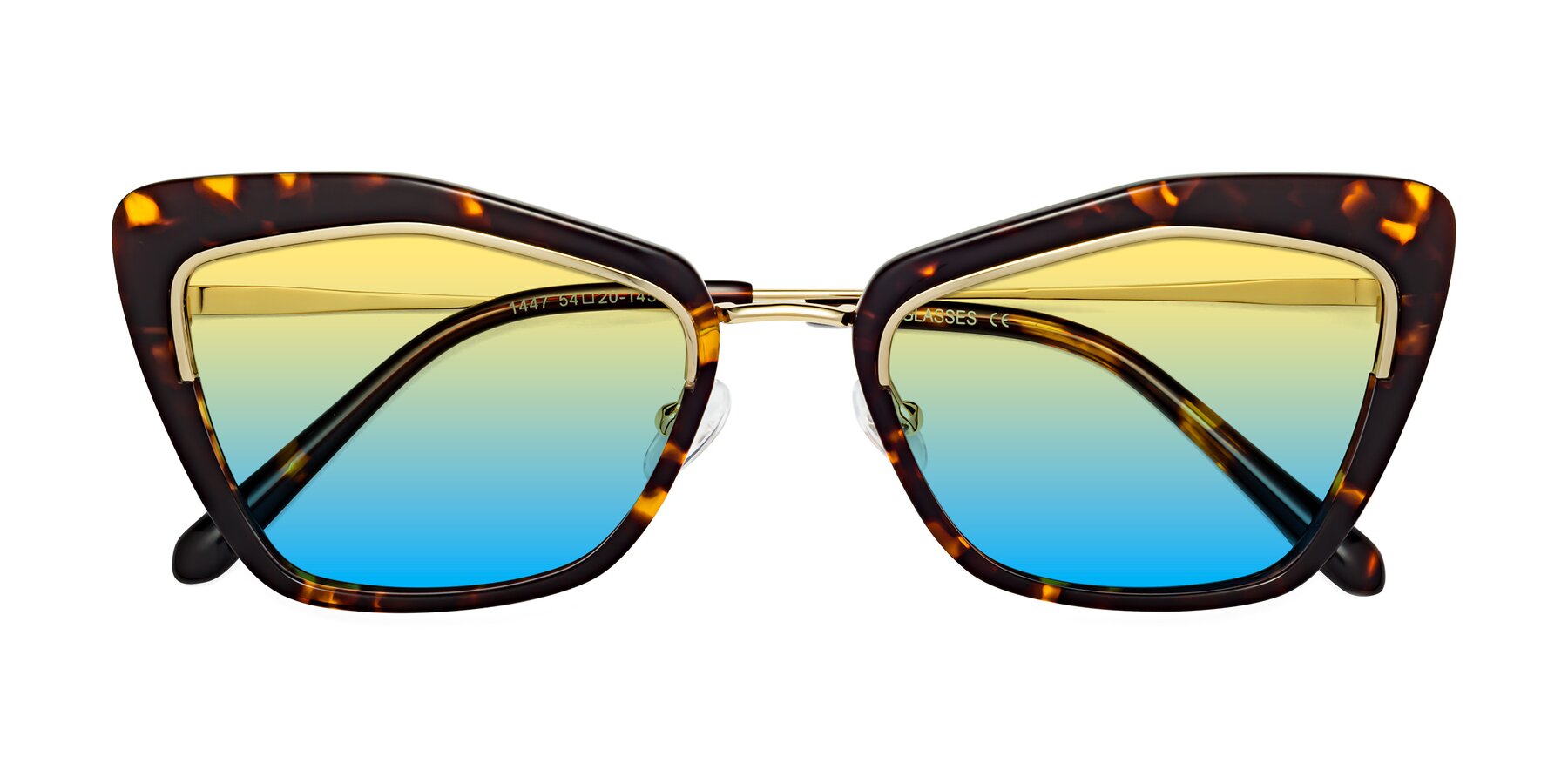 Folded Front of Lasso in Deep Tortoise with Yellow / Blue Gradient Lenses