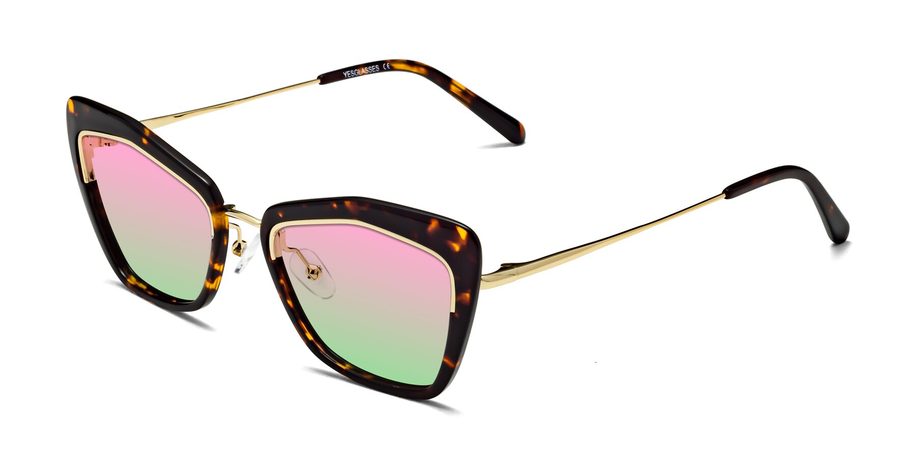 Angle of Lasso in Deep Tortoise with Pink / Green Gradient Lenses