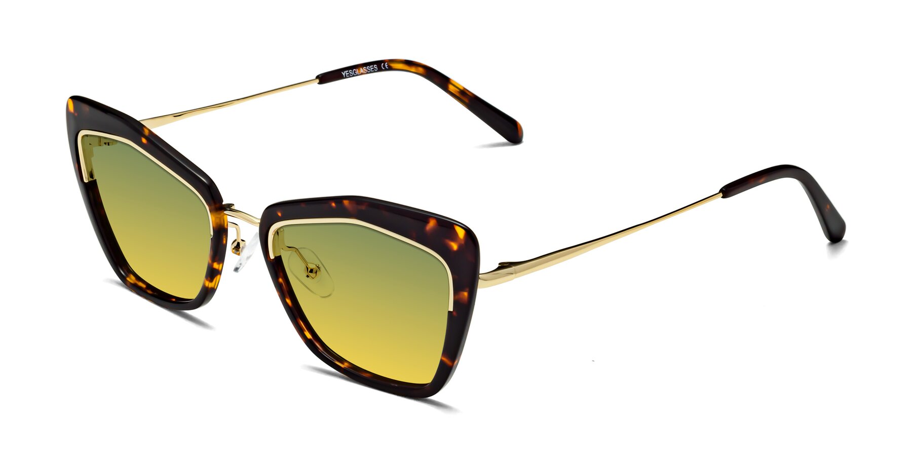 Angle of Lasso in Deep Tortoise with Green / Yellow Gradient Lenses