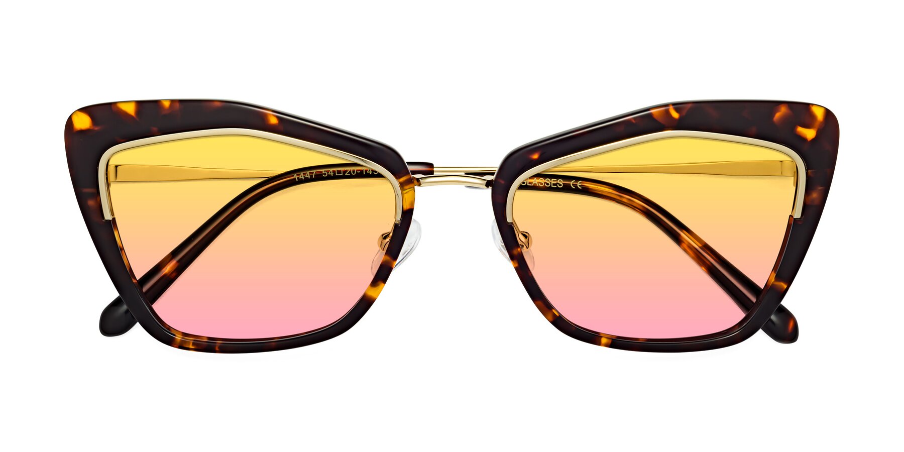 Folded Front of Lasso in Deep Tortoise with Yellow / Pink Gradient Lenses