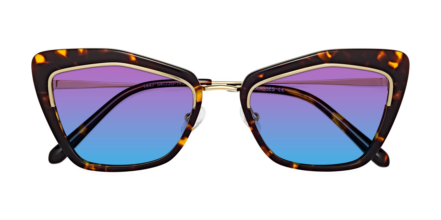 Folded Front of Lasso in Deep Tortoise with Purple / Blue Gradient Lenses