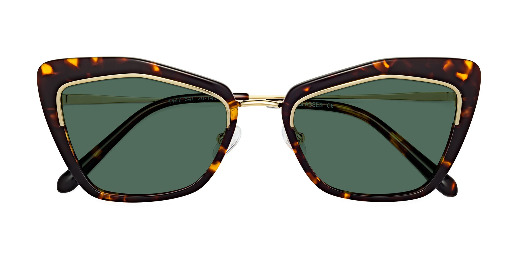 Folded Front of Lasso in Deep Tortoise with Green Polarized Lenses