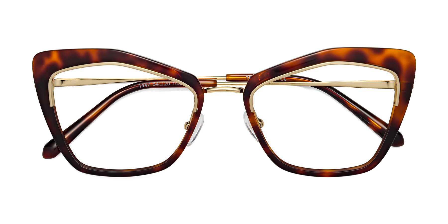 Folded Front of Lasso in Light Tortoise with Clear Reading Eyeglass Lenses
