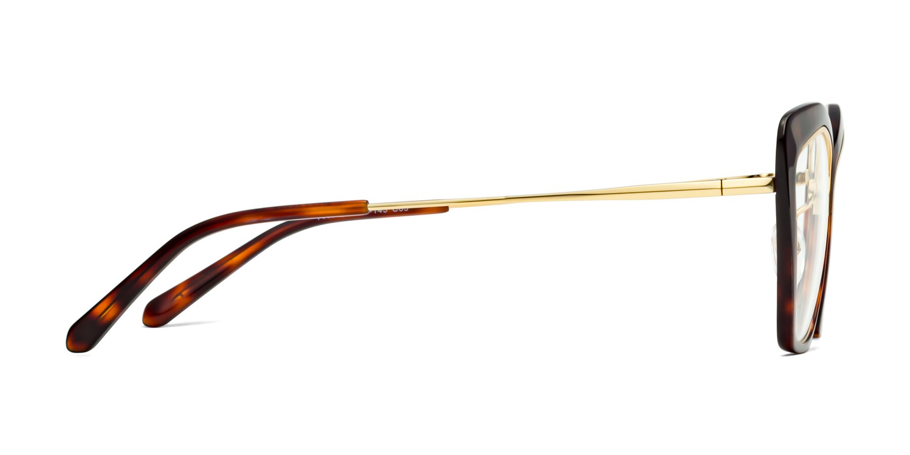 Side of Lasso in Light Tortoise with Clear Reading Eyeglass Lenses