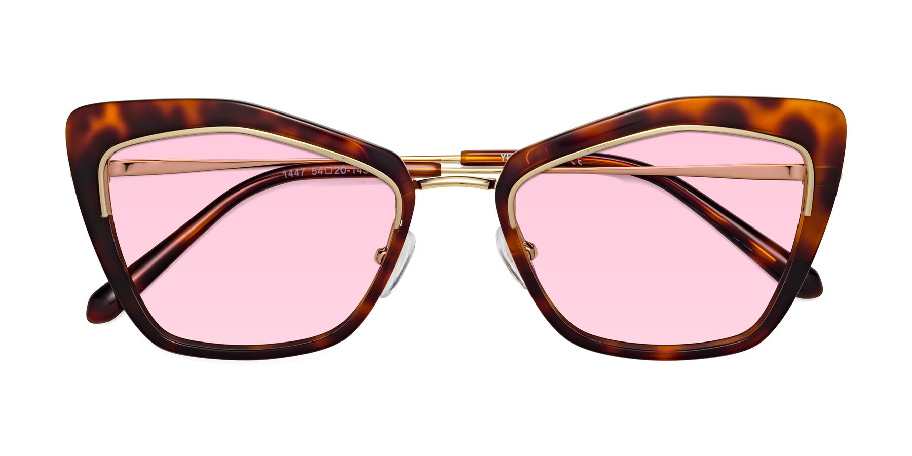 Folded Front of Lasso in Light Tortoise with Light Pink Tinted Lenses