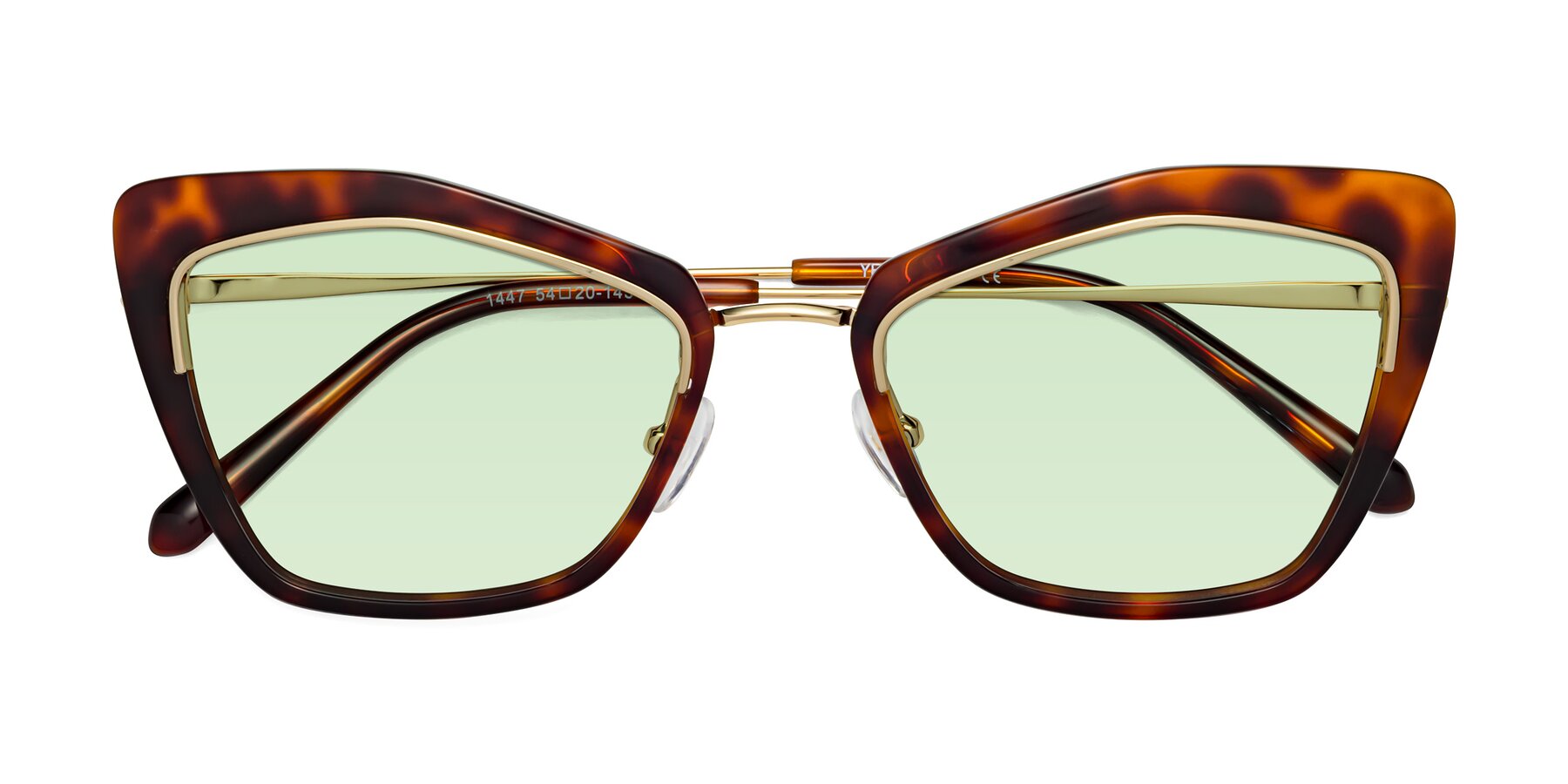 Folded Front of Lasso in Light Tortoise with Light Green Tinted Lenses